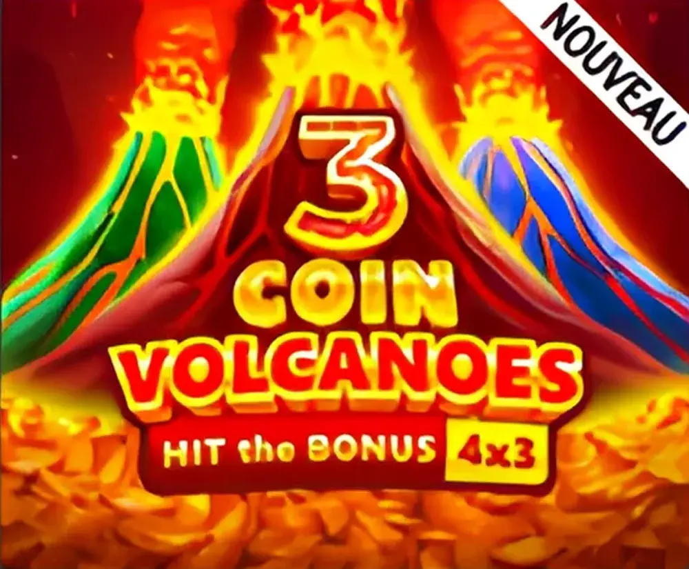 Slot 3 Coin Volcanoes avec lave en fusion