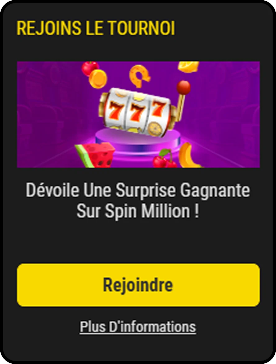 Dévoilez une surprise gagnante sur Spin Million